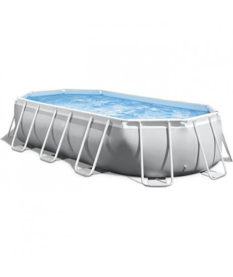 Kit Piscine hors sol tubulaire INTEX Prism Frame - 503 x 274 x 122 cm - Rectangulaire (Filtre, bâche, tapis de sol, échelle)