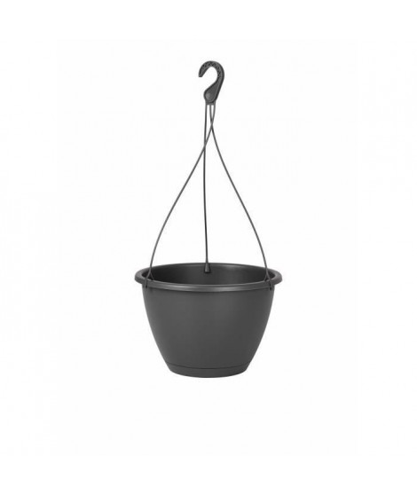 ARTEVASI Pot de fleurs suspendu Algarve - 8 L - 31 x 31 x 20,5 cm - Gris anthracite