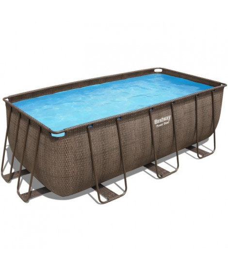 Kit Piscine hors sol tubulaire BESTWAY - Power Steel- 412 x 201 x 122cm - Rectangulaire (Avec filtre a sable, échelle et dif…