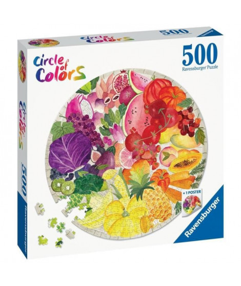 Ravensburger - Puzzle rond 500 pieces - Fruits et légumes (Circle of Colors)