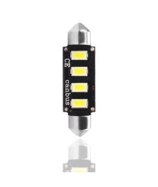 PLANET LINE Lot de 2 Ampoules LED - Canbus C5W - 4 LED SMD 5730 - 12 V - 2,3 W - 42 mm - Blanc