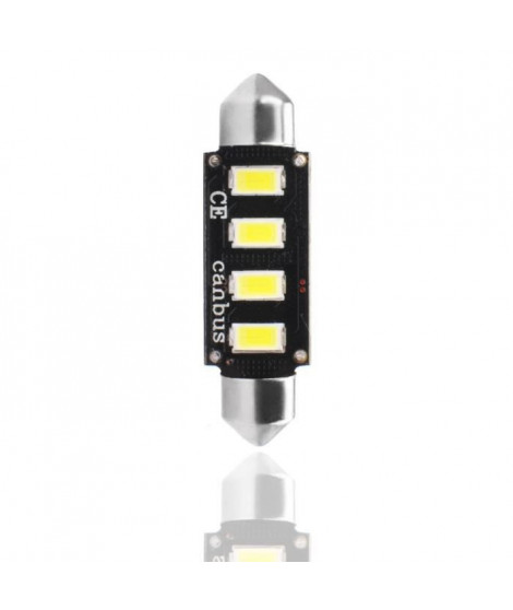 PLANET LINE Lot de 2 Ampoules LED - Canbus C5W - 4 LED SMD 5730 - 12 V - 2,3 W - 42 mm - Blanc