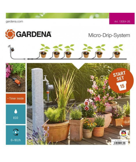 Kit d'initiation Arrosage - Goutte pour plantes en pots avec programmateur