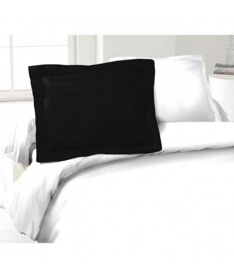 LOVELY HOME Lot de 2 Taies d'Oreillers 100% coton 50x70 cm noir