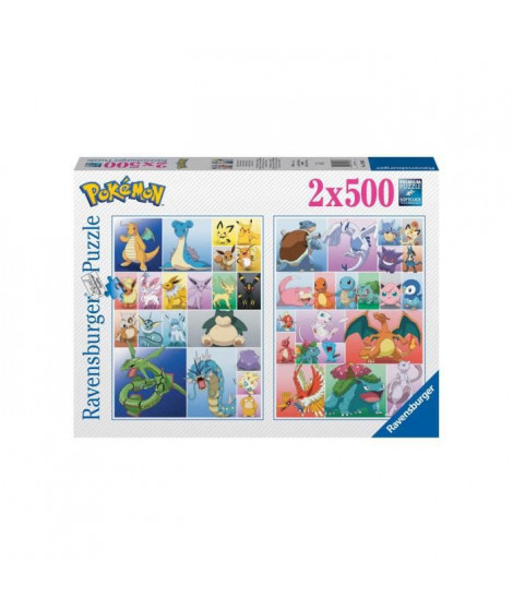 Puzzle Pokémon 2x 500 pieces - Collection de Pokémon - A partir de 12 ans - Ravensburger