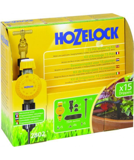 Kit d'arrosage en pot HOZELOCK Tuyau : 15 m Micro irrigation (2802 1240)