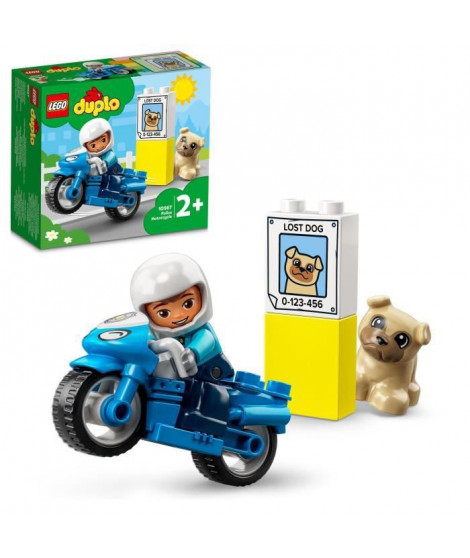 LEGO 10967 DUPLO La Moto De Police, Jouet Pour les Enfants de 2 Ans et Plus, Développement De La Motricité Fine