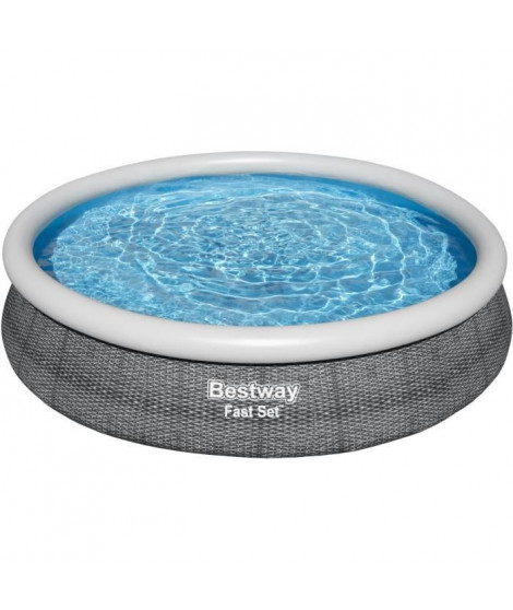 Kit Piscine hors sol autoportante BESTWAY - Fast Set - 366 x 76 cm - Ronde (Livrée avec une pompe et cartouche de filtration)