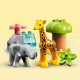 LEGO 10971 DUPLO Animaux Sauvages d'Afrique, Jouet sur le Safari des 2 Ans avec Figurines d'Éléphant et  Girafe avec Tapis de…