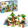 LEGO 10973 DUPLO Animaux Sauvages d'Amérique du Sud, Jouet Tapis de Jeu, Figurines de Crocodile, Singes et Jaguar, Enfants 2 Ans
