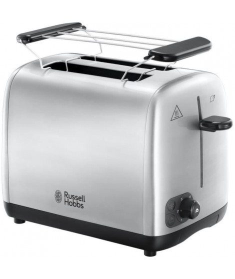 RUSSELL HOBBS 24080-56 Toaster Grille Pain Adventure, Cuisson Uniforme, Contrôle Brunissage, Chauffe Viennoiserie - Acier Brossé