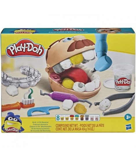 Play-Doh Cabinet dentaire pour enfants avec 8 Pots de pâte a modeler atoxique aux couleurs assorties - des 3 ans - Les classi…
