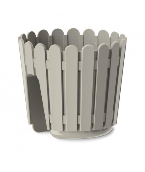 PoeTIC - Pot balustrade Landhaus 30 gris soie - Ø29,5 x 26,5 cm avec vis de fixation