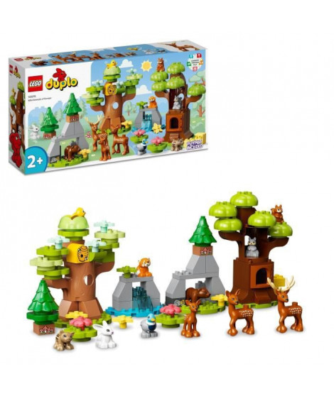 LEGO 10979 DUPLO Animaux Sauvages d'Europe, Jouet d'Éveil des 2 Ans, Figurines de Daims, Ours, Renard et Écureuils