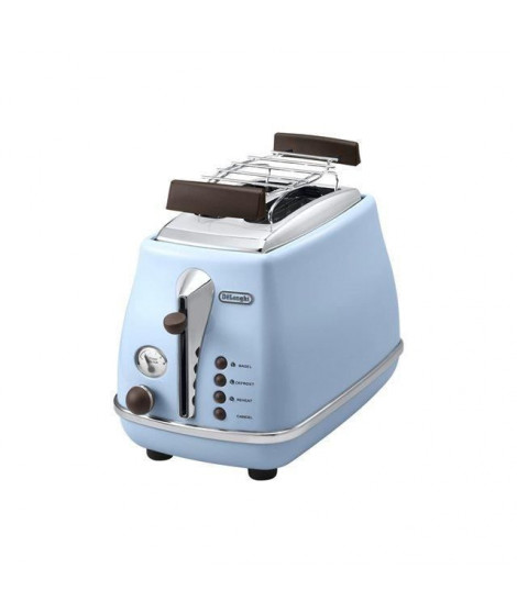 DELONGHI CTOV 2103.AZ Grille Pain Icona Vintage - Bleu et Marron