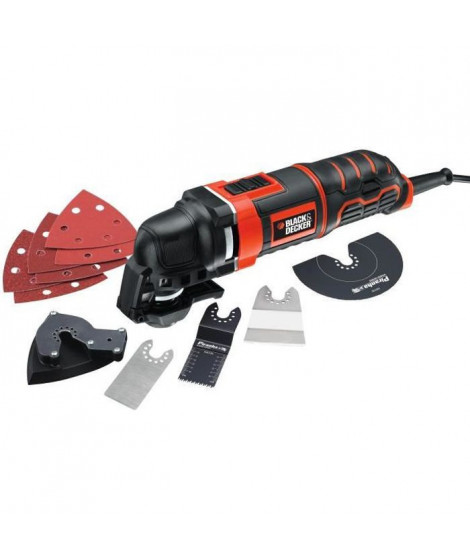 BLACK+DECKER Outil Multifonctions Oscillatoire Filaire 300 W MT300KA-QS Livré en Coffret avec 11 Accessoires