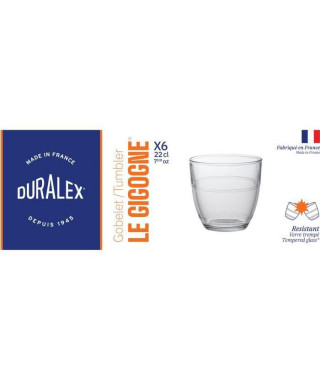 DURALEX - Gigogne Transparent - Gobelet 22 cl - verre trempé
