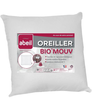 Lot de 2 oreillers anti-acariens - 60 x 60 cm - 100% coton Bio - ABEIL