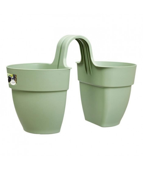 ELHO - Pot de fleurs -  Vibia Campana Flower Twin 21 - Vert Pistache - Balcon extérieur - L 38.4 x W 20.5 x H 26.5 cm