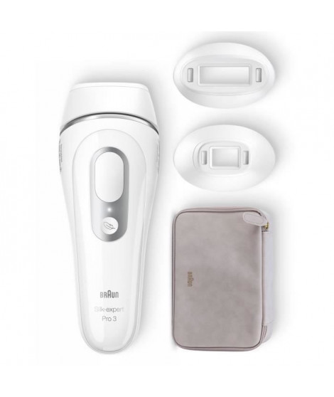 Braun Silk·expert Pro 3 PL3230 - IPL Pour Femme, Épilateur Lumiere Pulsée a Domicile, Blanc/Argent