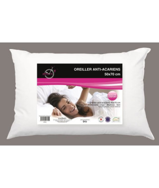 SOLEIL D'OCRE Oreiller confort anti-acarien - Polyester - 50x70 cm - Blanc