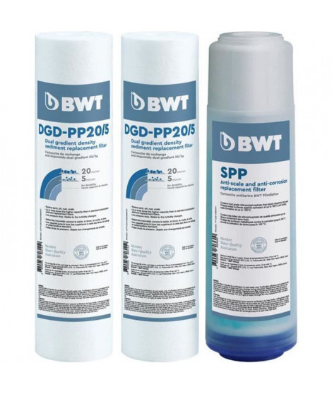BWT Pack de 3 cartouches de remplacement anti-impuretés, antitartre et anticorrosion