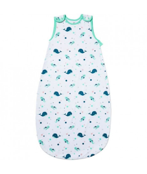 Gigoteuse été BABYCALIN BIO MARIN - Coton bio - 65 cm - 6-24 mois - Blanc et Bleu - BABYCALIN