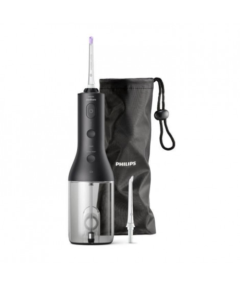 PHILIPS SONICARE HX3806/33 Hydropulseur Power Flosser sans fil + 2 canules + 1 étui de transport - Noir