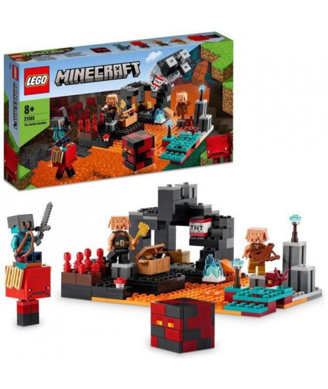 LEGO 21185 Minecraft Le Bastion du Nether, Jouet des 8 Ans, avec Figurines de Cochon et Piglins, Idée Cadeau Anniversaire