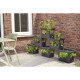 ELHO - Pot de fleurs -  Green Basics Stack & Grow Large - Living Noir - Extérieur - L 35.1 x W 50.9 x H 35.7 cm