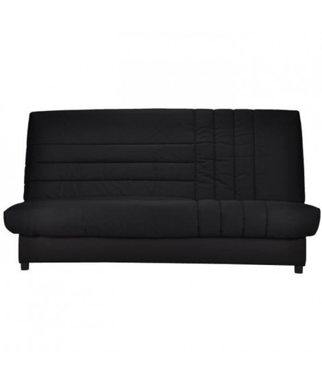 BEIJA Banquette clic-clac 3 places - Comfort BULTEX - L 192 x P 95 cm - Tissu noir