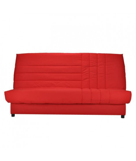 BEIJA Banquette clic-clac 3 places - Comfort BULTEX - L 192 x P 95 cm - Tissu rouge