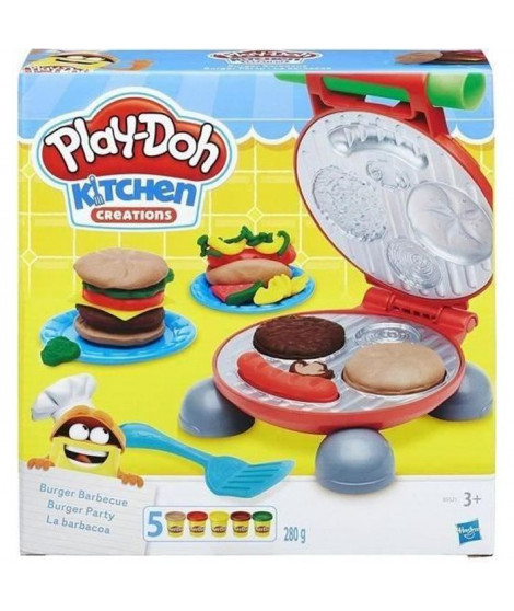 PLAY-DOH - Kitchen - Burger Party avec 5 Pots de Pâte a modeler