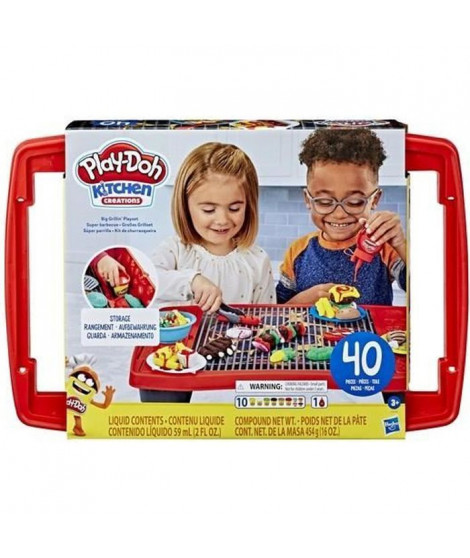 PLAY-DOH - Kitchen Creations - Super barbecue - gril jouet pour enfants avec 40 pieces - atoxique et 10 couleurs