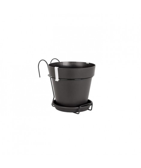 ARTEVASI Pot de fleurs Capri pour balcon - 4 L - 20 x 20 x 18,9 cm - Gris anthracite