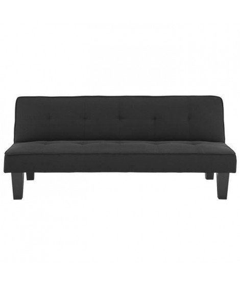 CELIA Banquette Clic-Clac 3 places contemporain capitonné - Simili noir - L 168 x P 73 x H 71 cm