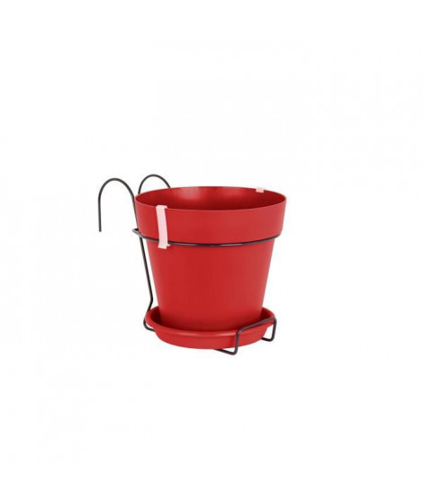 ARTEVASI Pot de fleurs Capri pour balcon - 4 L - 20 x 20 x 18,9 cm - Rouge foncé