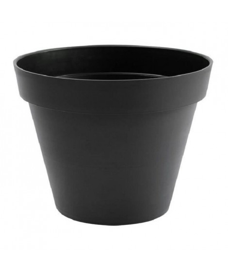 EDA Pot de fleur rond Toscane - Ø 40 x H 32 cm - 23 L - Gris anthracite