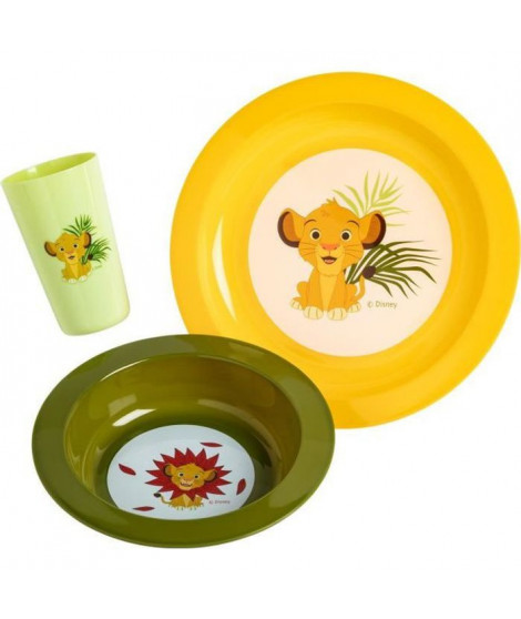 DISNEY Le Roi Lion  Coffret repas 3 pieces : assiettes, bol et gobelet -