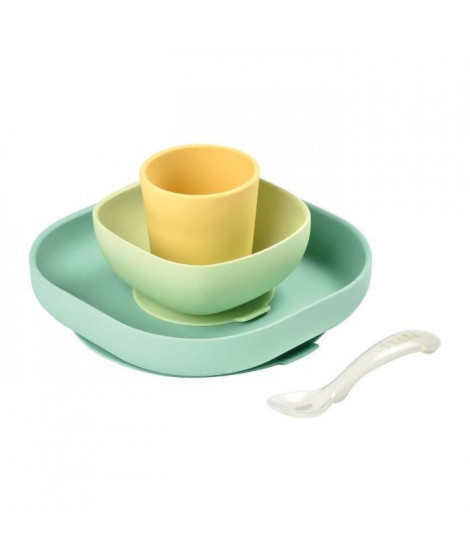 Béaba Repas Coffret Silicone Jaune 4 pieces