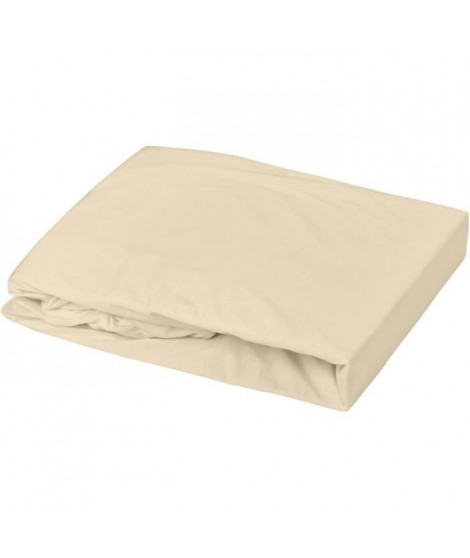 DOMIVA Drap housse + Alese Uni - 100% Coton - oeko-Tex - Blanc/Cailloux - 70 x 140 cm