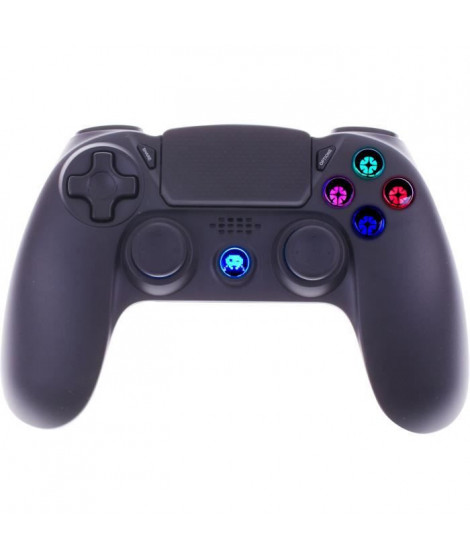 Manette Sans Fil Noire avec Prise Jack pour casque et boutons lumineux pour PS4