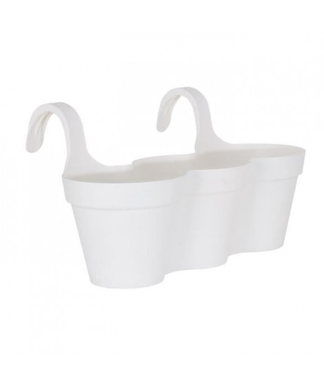 ARTEVASI Pot de fleurs pour balcon Capri Individ - 30,5 x 54 x H 28 cm - 11 L - Blanc