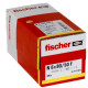 FISCHER - Cheville clou NF 6x80/50 avec collerette épaisse et clou tete fraisée - Boîte de 100