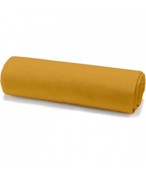 TODAY Drap housse 100% coton - 140 x 190 cm - Jaune safran