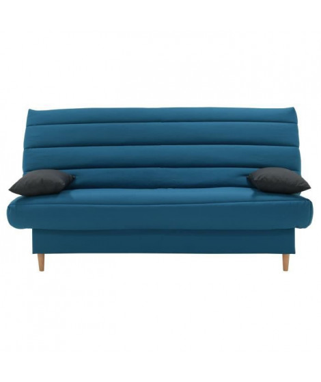 LIV Banquette clic clac 3 places - Tissu bleu canard - Slyle scandinave - L 190 x P92 cm