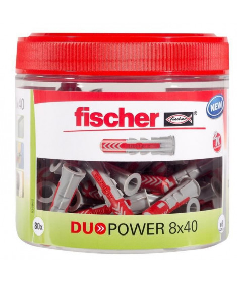 FISCHER - Cheville tous matériaux DuoPower 8x40 mm - RounBox de 80 pieces