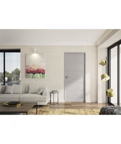 OPTIMUM Bloc Porte ajustable décor chene gris clair BILBAO - 204 x 73 cm - Droit