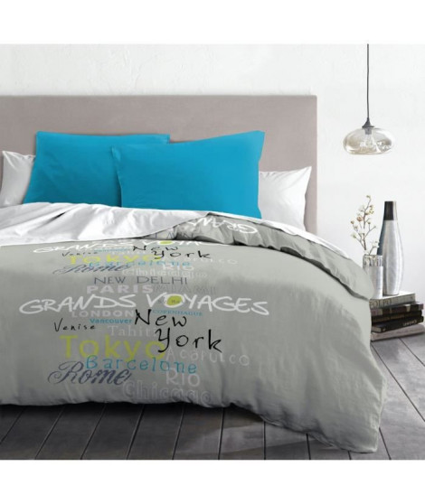 GRANDS VOYAGES Parure de couette Microfibre - Gris - 220x240 cm