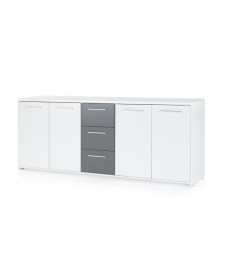 FINLANDEK Buffet bas PILVI contemporain blanc et gris mat - L 179 cm